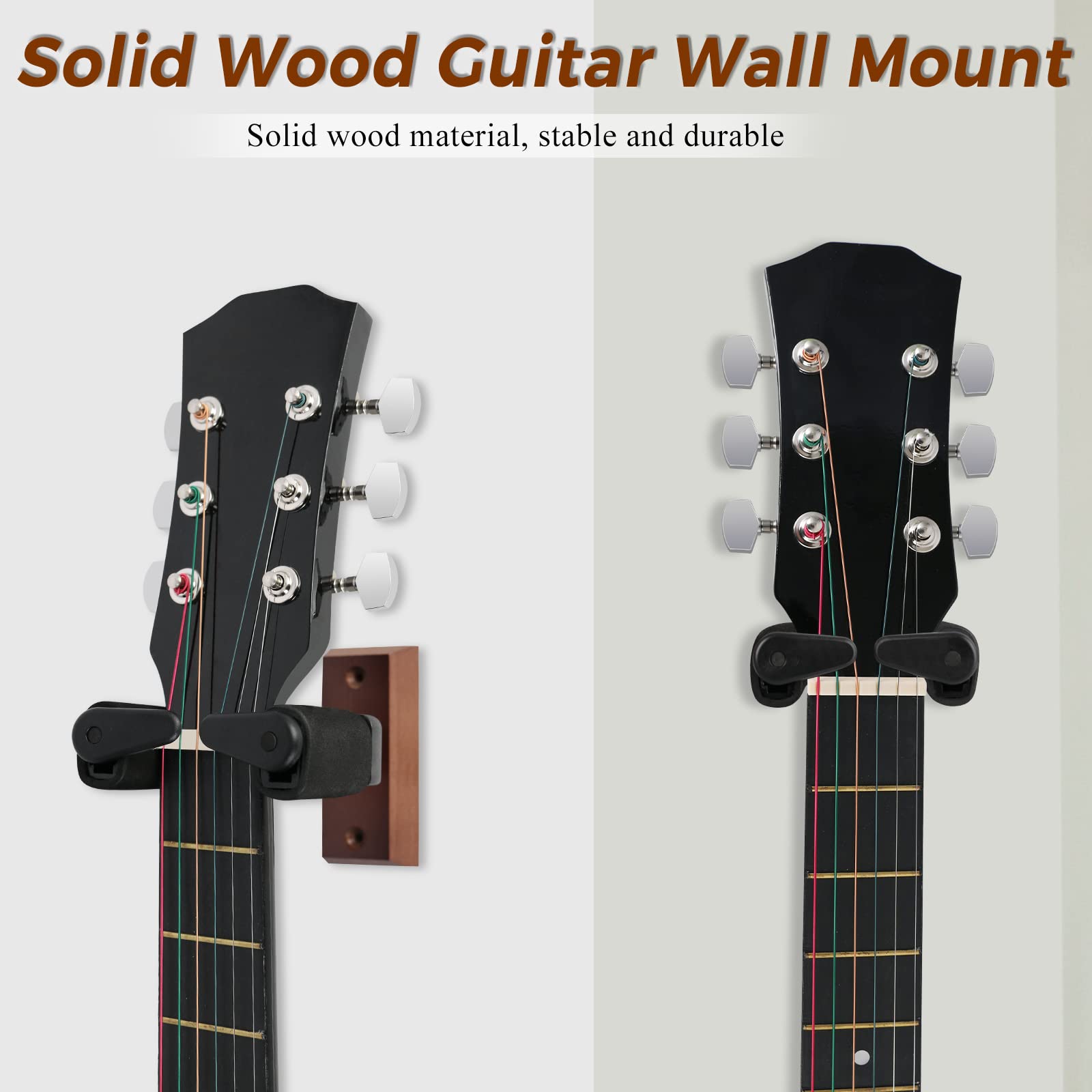 EASTROCK Guitar Wall Mount Locking, Hardwood Guitar Hanger Wall Mount Auto Lock, Adjustable Rotatable Guitar Holder Stand for Ac